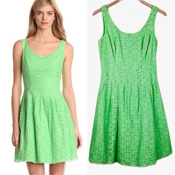 Lilly Pulitzer Lace Dress Posey Green Daisy Lane Coquette Wedding Guest Twee 8 - Picture 1 of 10